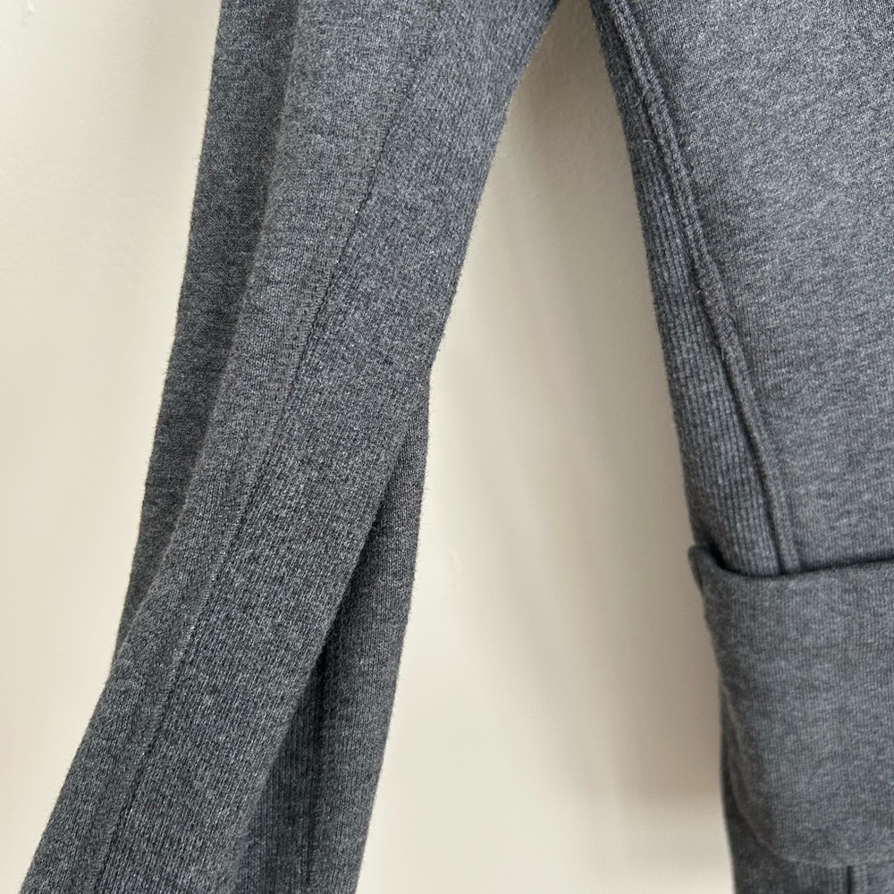 James Perse Gray Cotton Stretch Knit Blazer | Tailored Minimalist Jacket - Picture 5 of 8